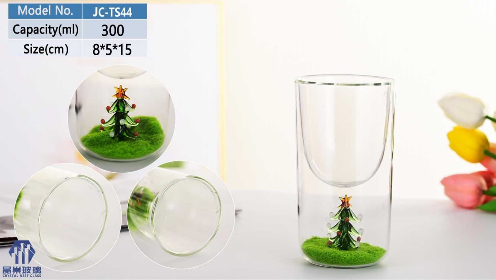 JC-TS44 Botanical Inner-Decoration Double-Wall Tumbler