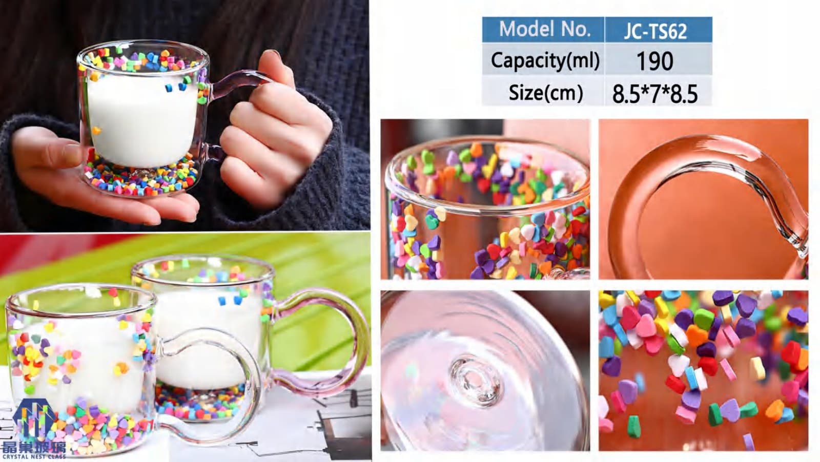 JC-TS62 Confetti Glass Mug