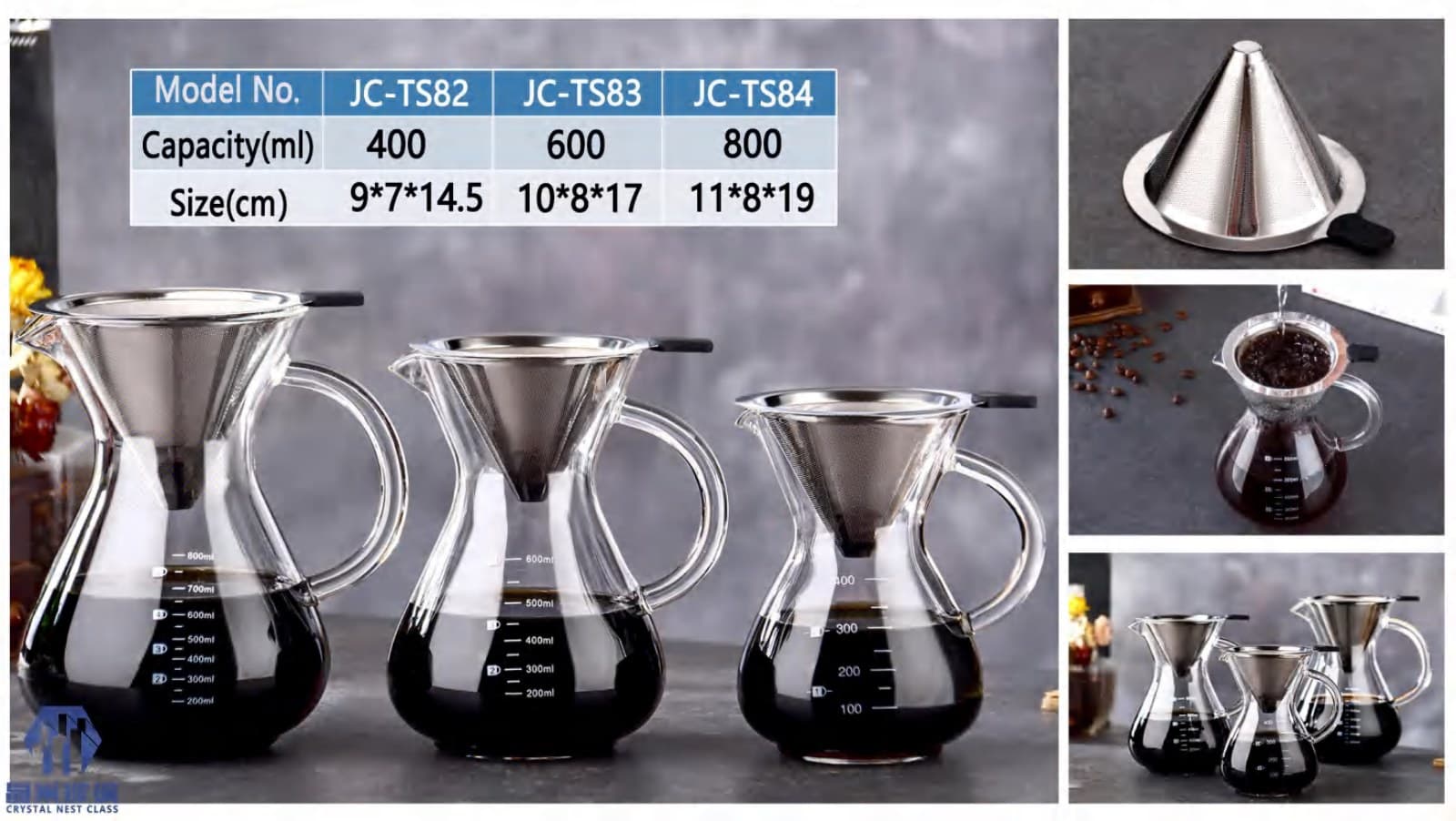 JC-TS82 - JC-TS84 Pour-Over Coffee Server Series